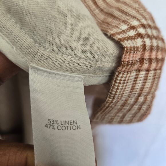 J.Jill Women Harper Henna Linen Prep Classic Boyfriend Oversized Plaid Blazer XL - Picture 9 of 12